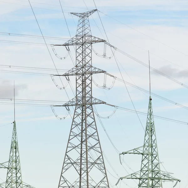 Electricity Power Line Dramatic Sky Concept Urban Landscape Energy Power — Stock Photo, Image
