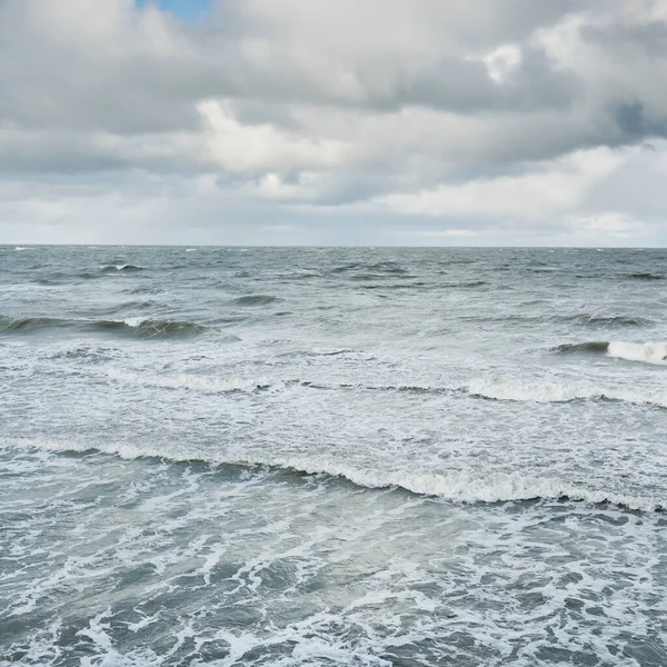 Baltic Sea Dramatic Sunset Clouds Storm Waves Splashing Water Epic — 스톡 사진