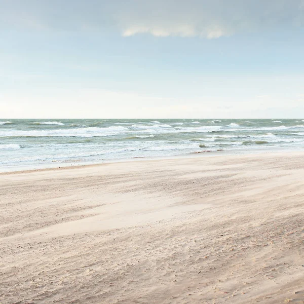 Gün batımında Baltık kıyısı. Açık günbatımı gökyüzü, parlayan bulutlar. Idyllic manzara. Doğa, tatiller, eğlence. Çevre turizmi. Panoramik görünüm