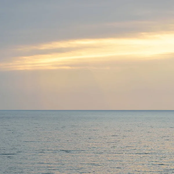 Panoramic Aerial View Baltic Sea Shore Sunset Dramatic Cloudscape Glowing —  Fotos de Stock