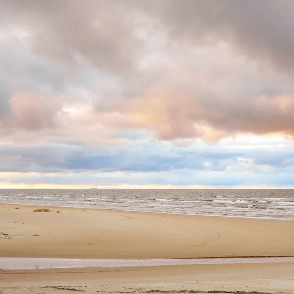 Riva Del Mar Baltico Tramonto Vista Dalla Spiaggia Dune Sabbia — Foto Stock