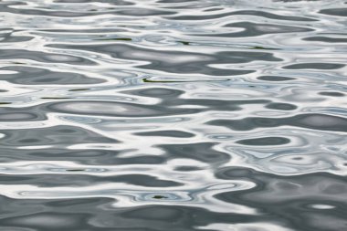 Kristal berrak suda parlayan bulutların yansımaları. Yağmur damlaları. Soyut doğal doku, arka plan, grafik kaynaklar. Doğa, çevre teması. Huzur, saflık, meditasyon kavramları.