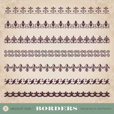 Kenarlıklar dekoratif öğeler 5 ayarla