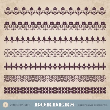 Kenarlıklar dekoratif öğeler 6 ayarlayın