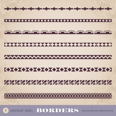 Kenarlıklar dekoratif öğeler 8 set