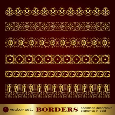 1 altın Kenarlıklar sorunsuz dekoratif elemanlar olarak