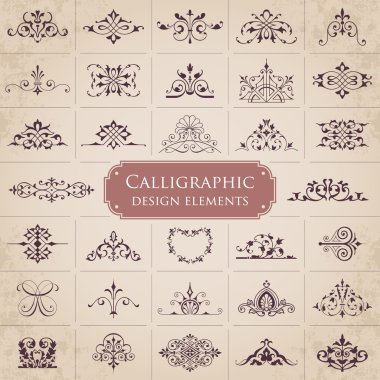 Kaligrafi tasarım öğeleri - set 1
