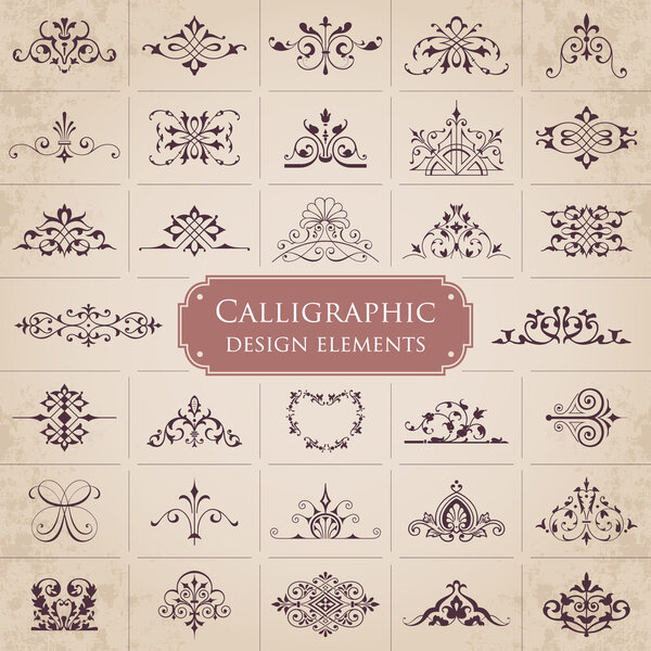 Calligraphic design elements - set 1