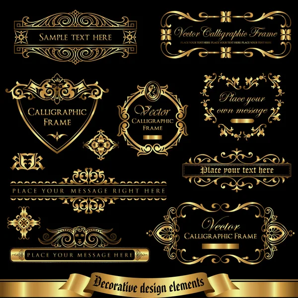 Decorative design elements set 1 — Stock Vector