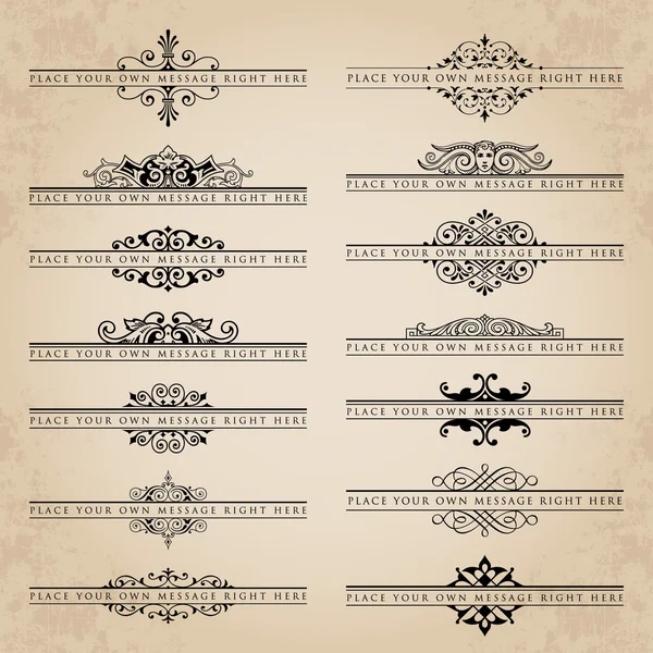 Éléments calligraphiques pour le design et la décoration de page - set 1 — Image vectorielle