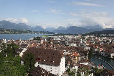 Lucerne. Şehir Panoraması.