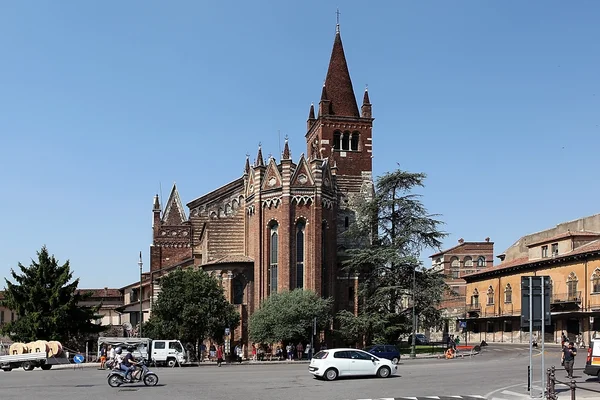 Verona.Tserkov Santa anastasia. — Foto de Stock