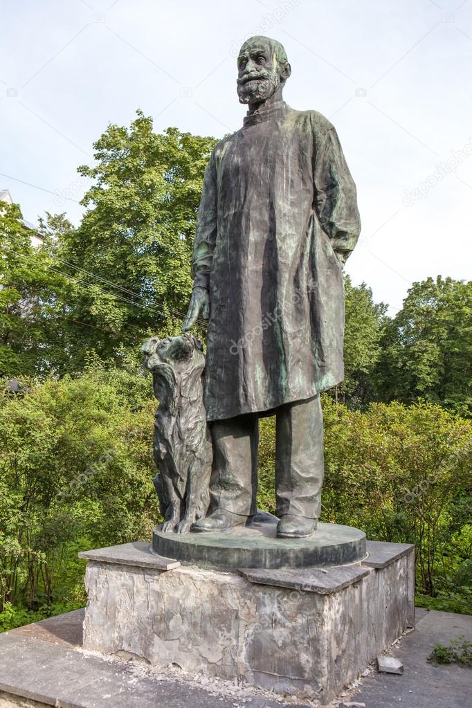 Pavlovsky, Russia. Monument to Pavlov dog.