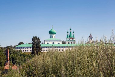 Kutsal Üçlü Alexander-Svirsky Manastırı. Preobrazhenskaya kısmı. Staraya Sloboda köyü. Lodeynopolsky bölgesinde. Leningrad bölgesi. - Rusya. 12 Temmuz 2021