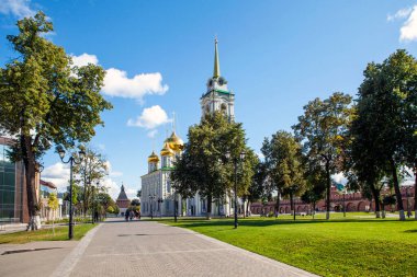 Tula Kremlin bölgesindeki Epiphany Katedrali. Tula. - Rusya. 4 Eylül 2021