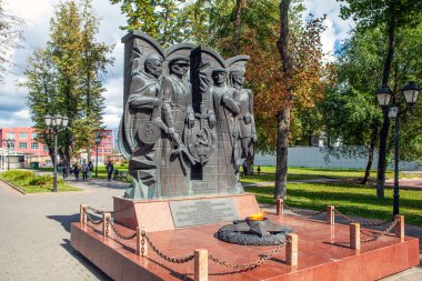 Bogoroditsk şehrinin çevresi ve cazibesi. Bogoroditsk Sarayı ve park topluluğu. Bogoroditsk. Tula bölgesi. - Rusya. 3 Eylül 2021