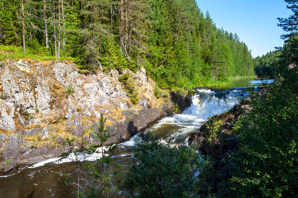 Waterfall "Kivach". Republic of Karelia. Russia. 12 July 2021