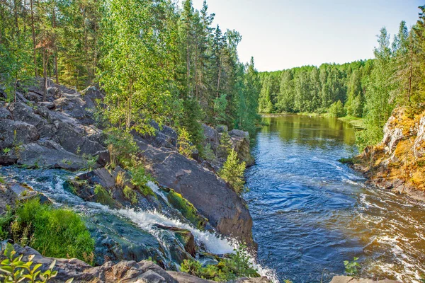 Vattenfall Kivach Republiken Karelen Ryssland Juli 2021 — Stockfoto