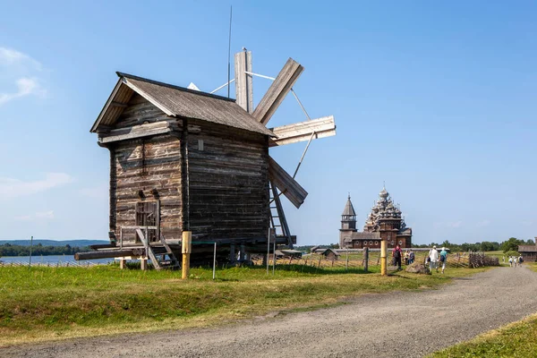 Windmill Kizhi Island Republic Karelia Russia July 2021 — Stockfoto