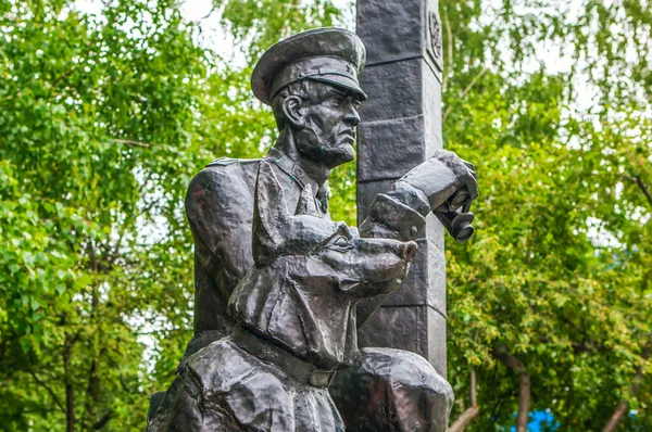 Denkmal Für Russische Grenzsoldaten Victory Park Galyano Gorbunowski Massiv Nischni — Stockfoto