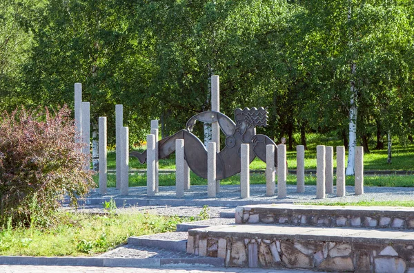 Monument Belle Bois Dormant Embauche Lac Onega Petrozavodsk République Carélie — Photo
