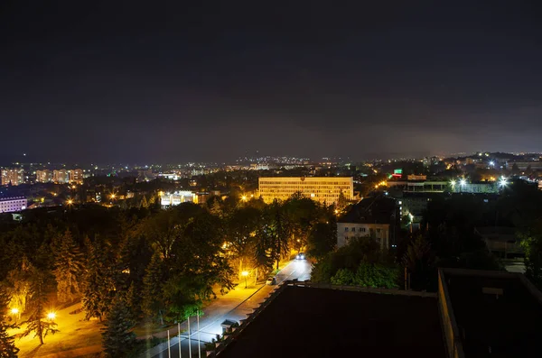 Night View Pyatigorsk Kosta Khetagurov Street City Administration Building Pyatigorsk — Stock Photo, Image