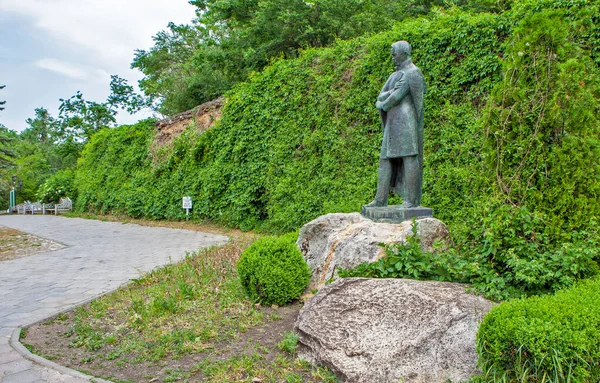 Pomnik Lermontow Zheleznovodsk Region Stawropola Rosja Maja 2021 — Zdjęcie stockowe