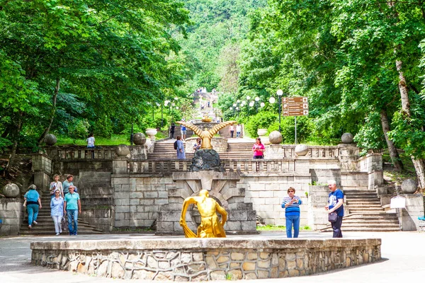 Escalera Cascada Parque Del Resort Zheleznovodsk Región Stavropol Rusia Mayo — Foto de Stock