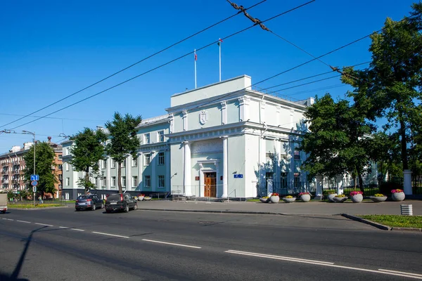 Het Regeringsgebouw Avenue Petrozavodsk Republiek Karelië Rusland Juli 2021 Rechtenvrije Stockfoto's