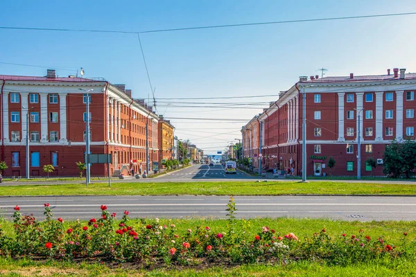 Plaza Gagarin Con Avenida Lenin Petrozavodsk República Karelia Rusia Julio —  Fotos de Stock
