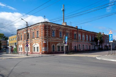 KALUGA, RUSSIA - EYLÜL 05, 2021: Üretici M.M. Fisher (19. yüzyılın sonları - 20. yüzyılın başları). Moscowskaya Caddesi, 18