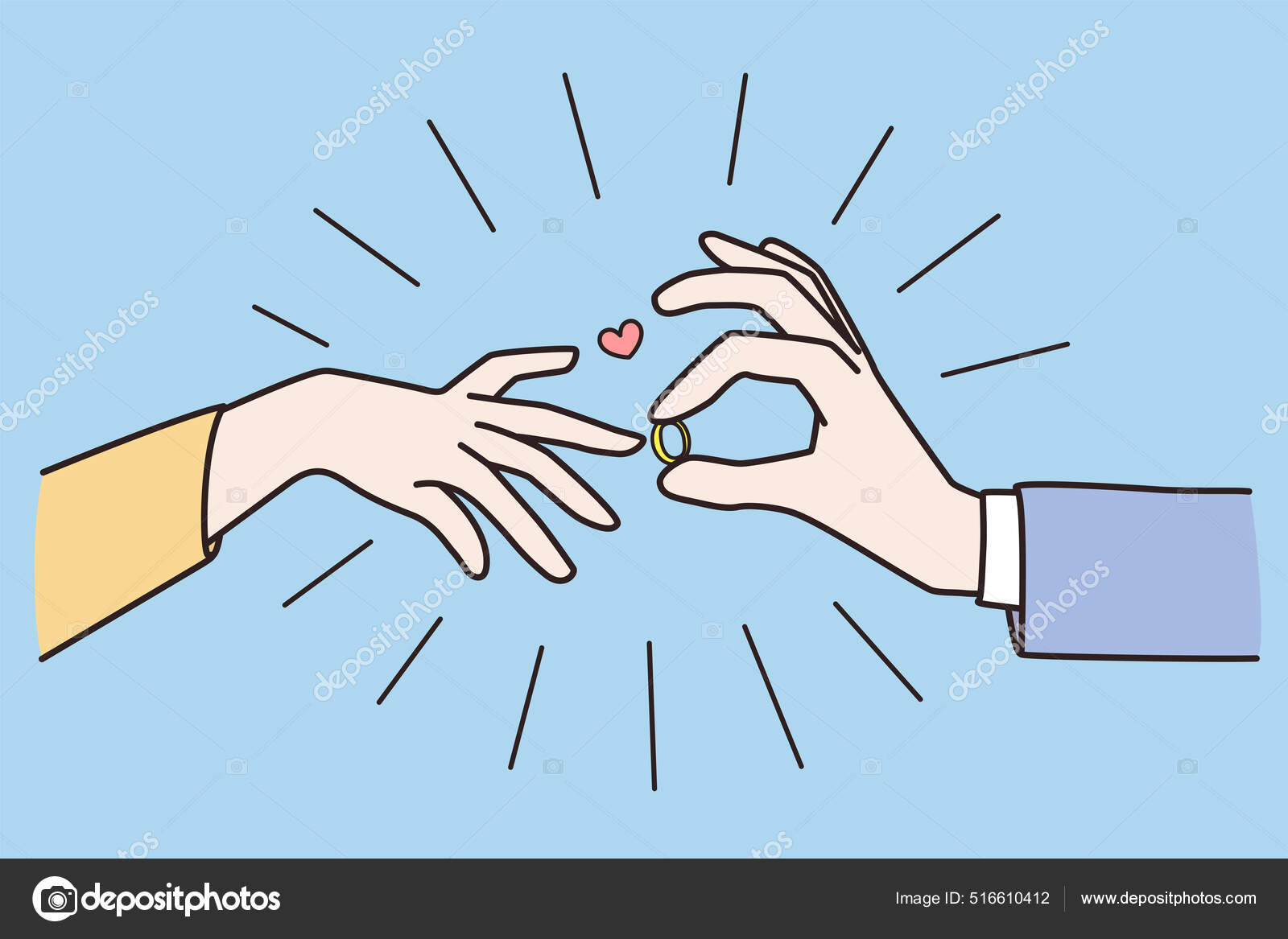 Image vectorielle Homme mettre bague sur doigt femme par ©Elada