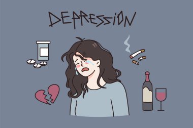 Depresyon ve sağlık bağımlılığı kavramı.