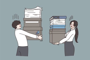 Ofis kavramında yığınla belge