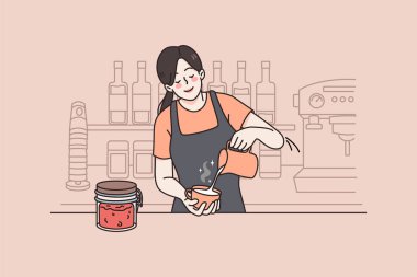 Kahve dükkanı konseptinde kahveci olarak çalışmak..