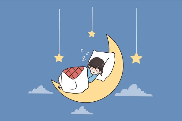 Buen sueño y concepto de dulces sueños. — Vector de stock