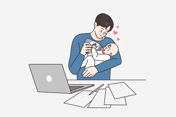 Gelukkig ouderschap en vaderschap concept. — Stockvector