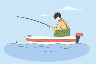 Balıkçılık ve yaz eğlence aktiviteleri konsepti