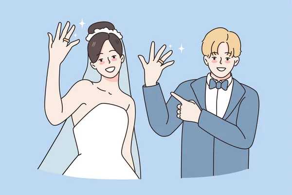 結婚式と結婚式の日のコンセプト. — ストックベクタ