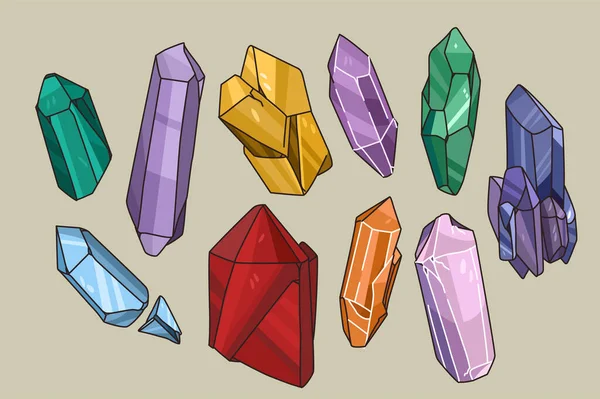 Çeşitli doğal taşlar ve mineraller. 