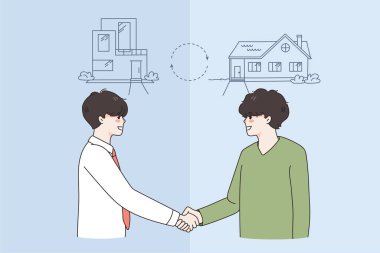 Mutlu adamlar el sıkışınca ev değiştiriyor. 