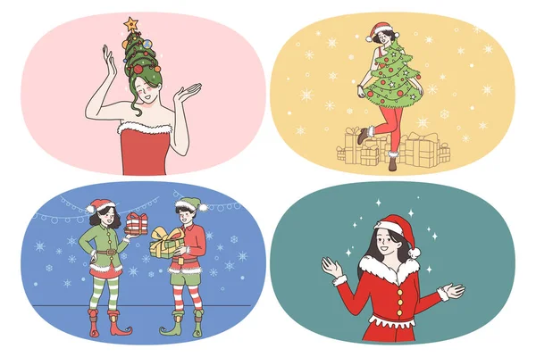 Celebración Navidad y Año Nuevo concepto — Archivo Imágenes Vectoriales