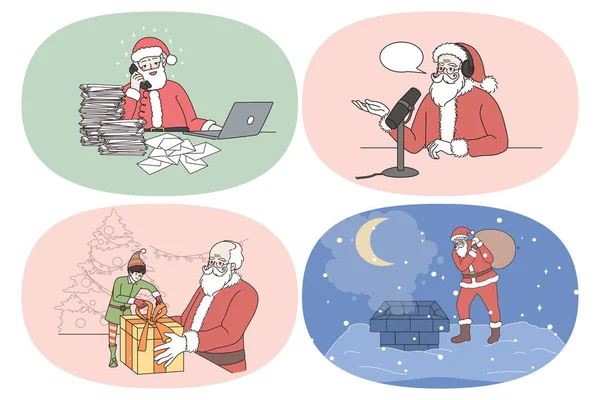 Santa Claus y el concepto de Navidad. — Archivo Imágenes Vectoriales