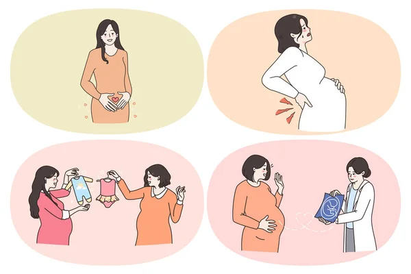 Εγκυμοσύνη και αναμένουν για το μωρό έννοια — Διανυσματικό Αρχείο