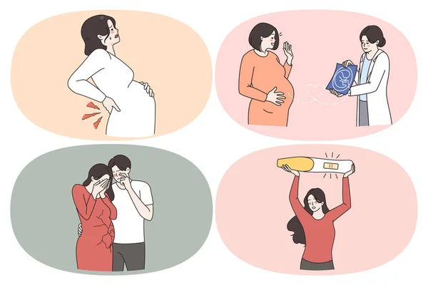 Εγκυμοσύνη υγειονομική περίθαλψη και υποστήριξη έννοια — Διανυσματικό Αρχείο