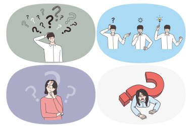 Frustration doubt and thinking concept