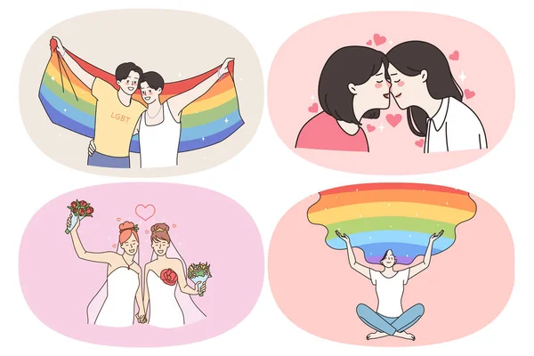 同性恋关系和爱情概念. — 图库矢量图片