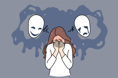 Mutsuz kadın depresyonda, zihinsel bozukluk çekiyor.