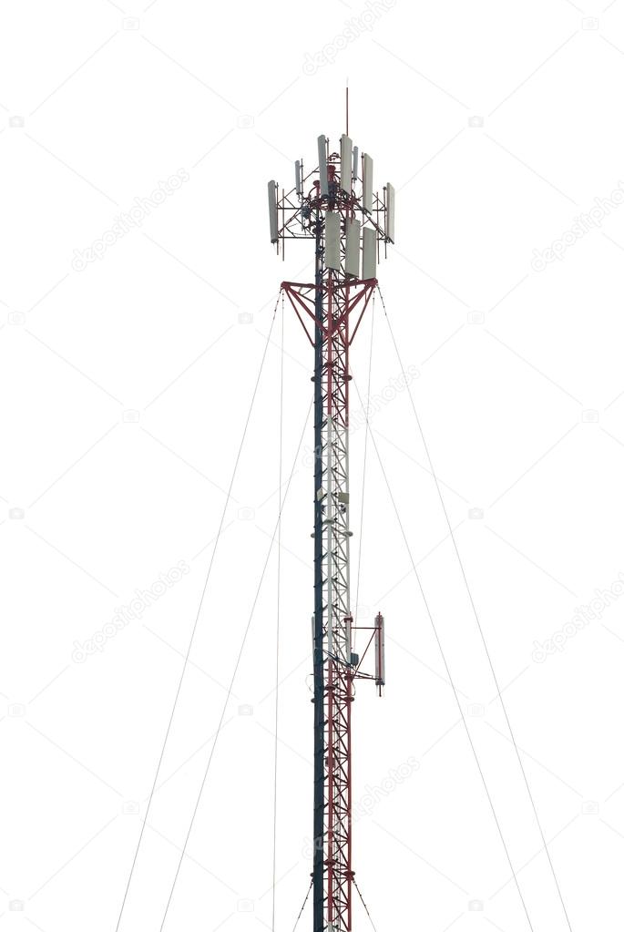 telecommunications tower with different antenna isolated