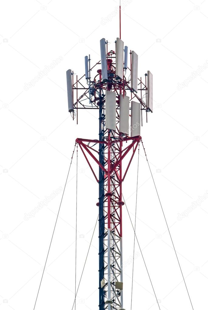 telecommunications tower with different antenna isolated